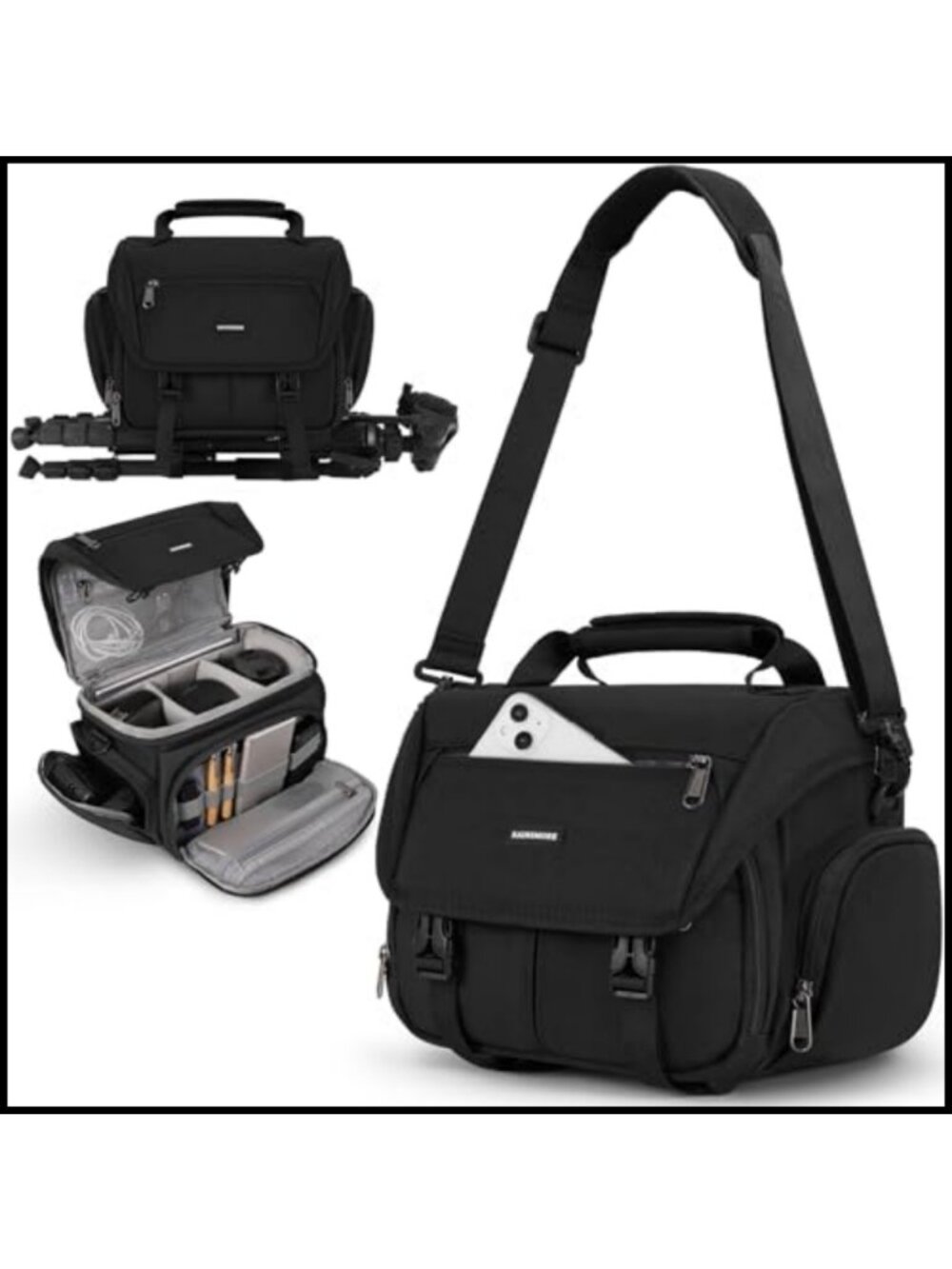 Waterproof Camera Sling Bag DSLR Mirrorless Case with Rain Cover